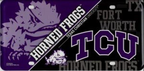TCU Texas Christian University Horned Frogs Metal License Plate image
