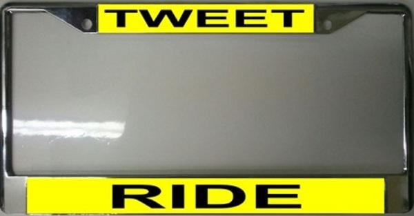 Tweet Ride License Plate Frame Free Screw Caps with this Frame
