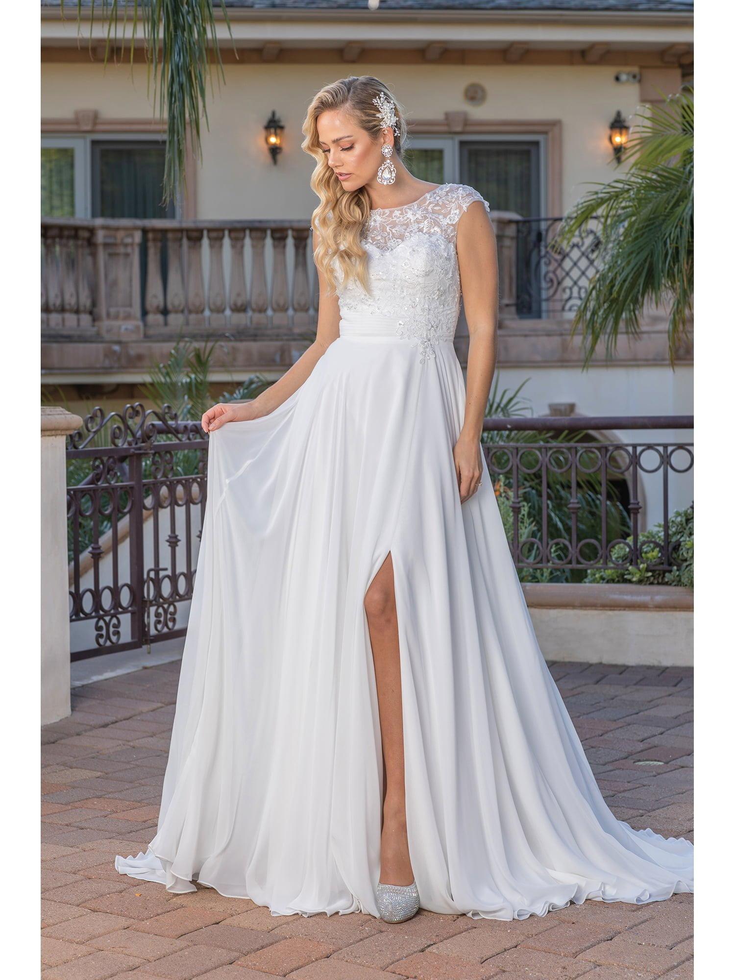 "Classic A-Line Bridal Gown with Lace Illusion Back and Elegant Button Detailing Wedding Dress - Style 0249 image