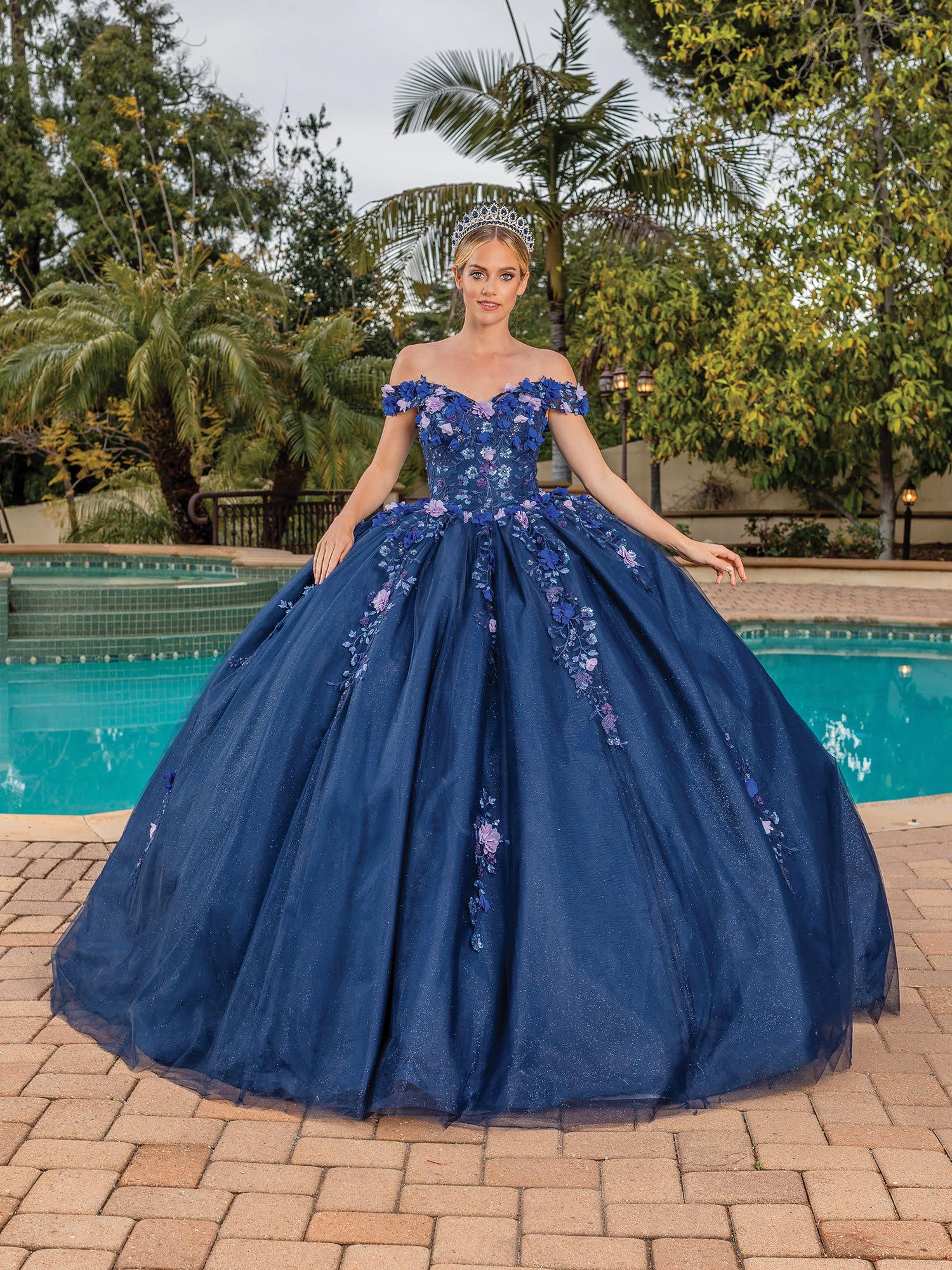 Embroidered Tulle Off-the-Shoulder Ball Gown with Scalloped Neckline and Cascading Skirt Detailing Quinceanera dress - Style 1832 image