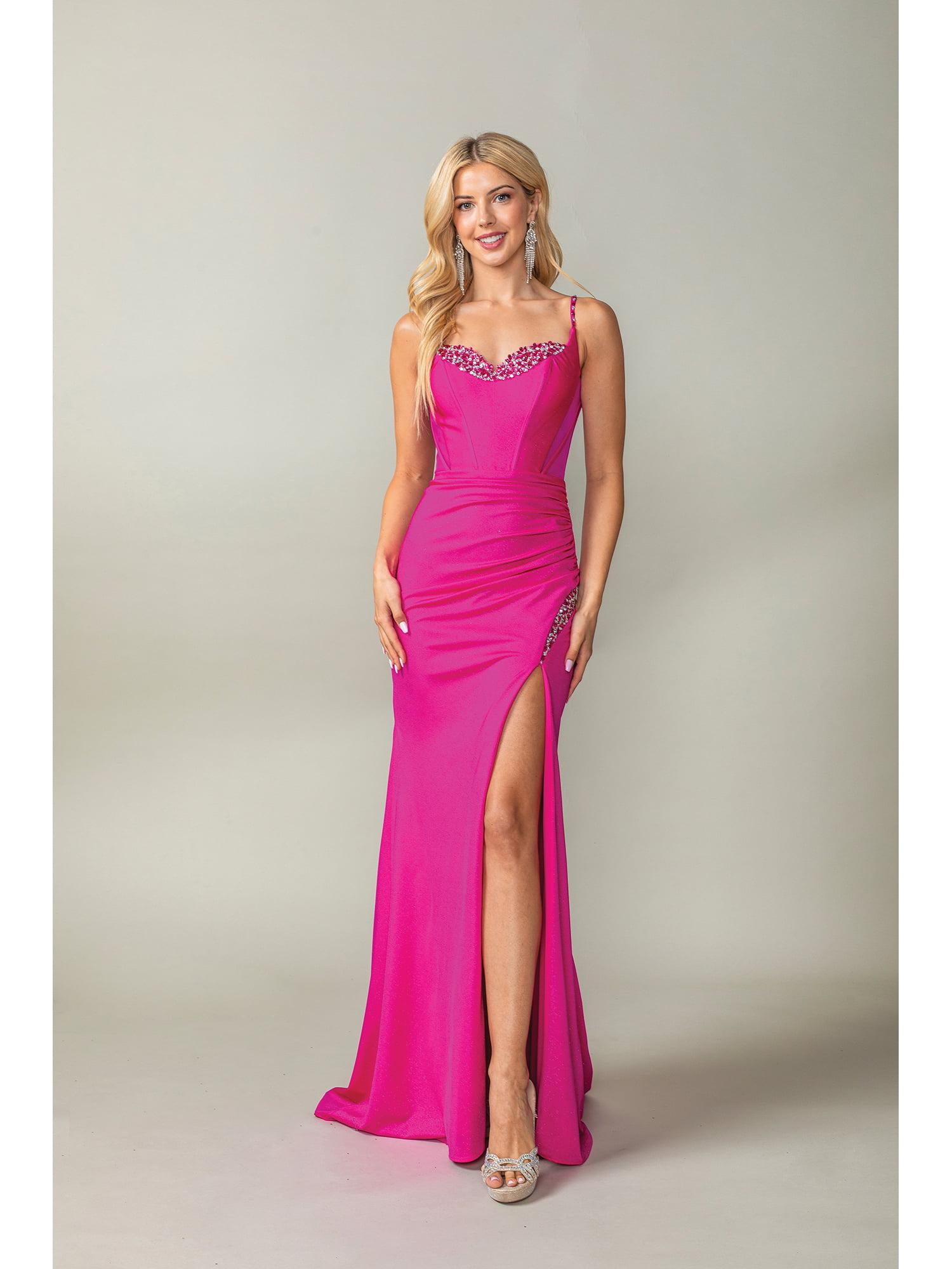 Sleek Gown with Sheer Beaded Bodice and Side Slit Prom Dress - Style 4388 image