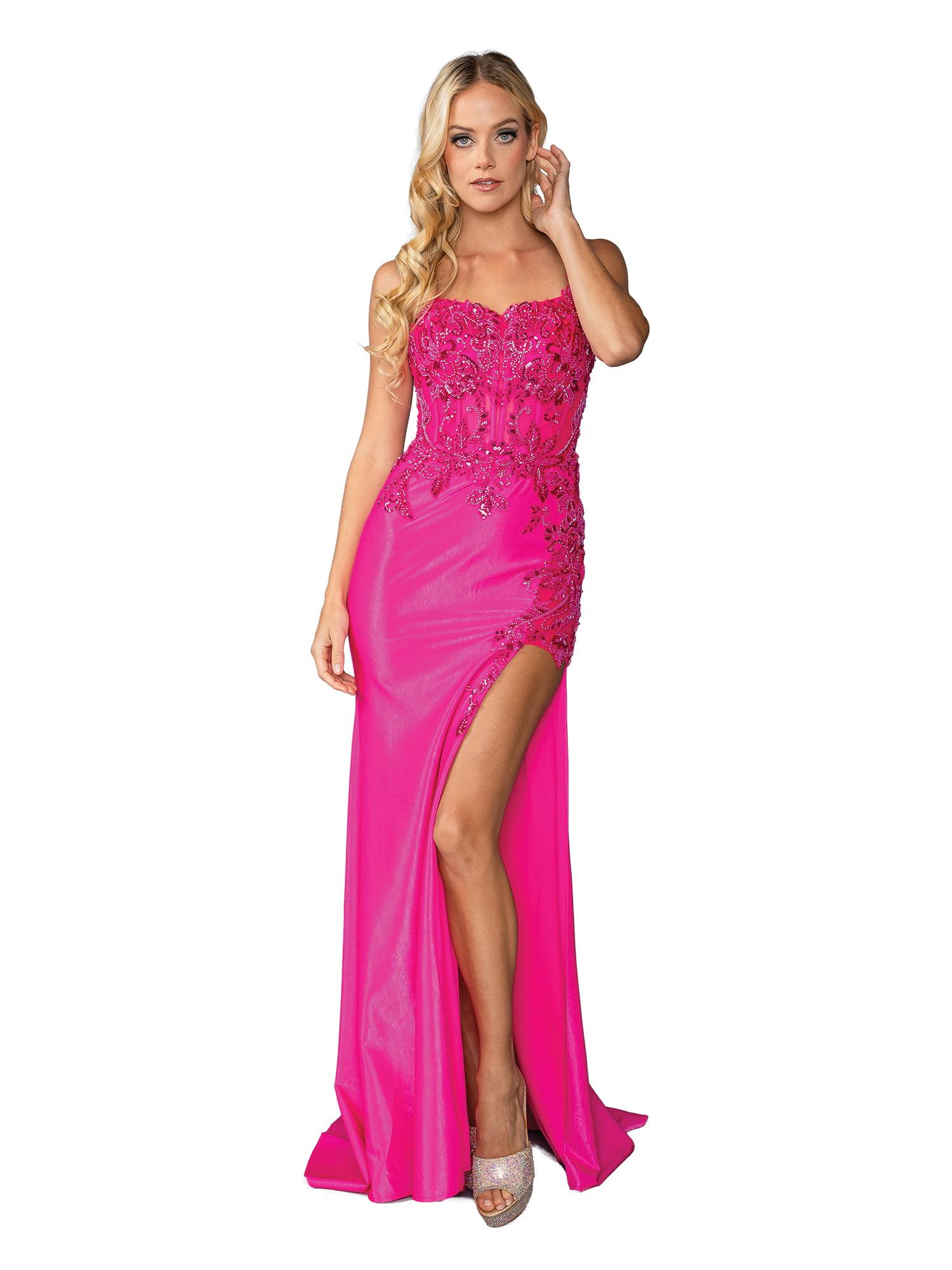 Sequined Lace Applique Gown with Off-Shoulder Straps and Side Slit Prom Dress - Style 4436