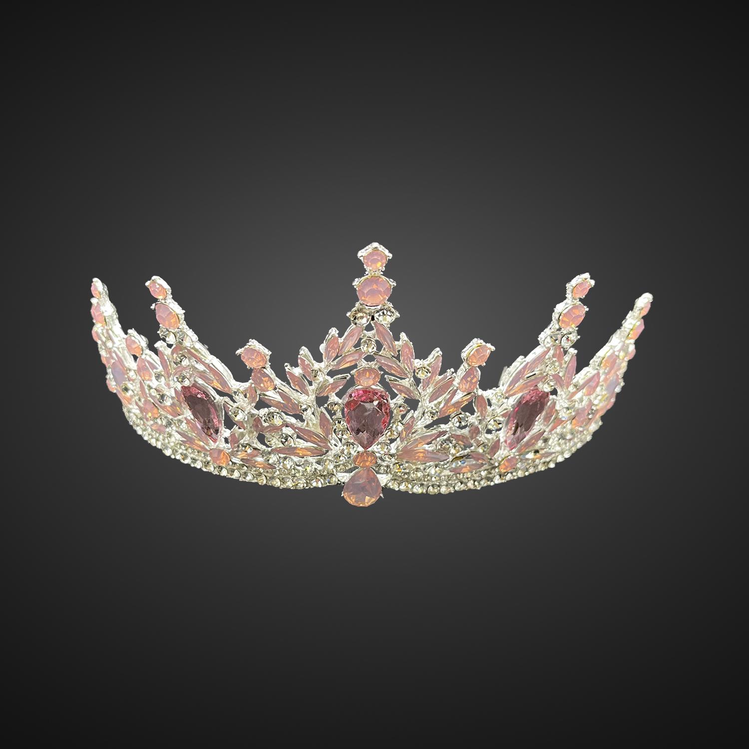 Royal Crystal Crown with Marquise and Teardrop Stone Accents - Style CR1005
