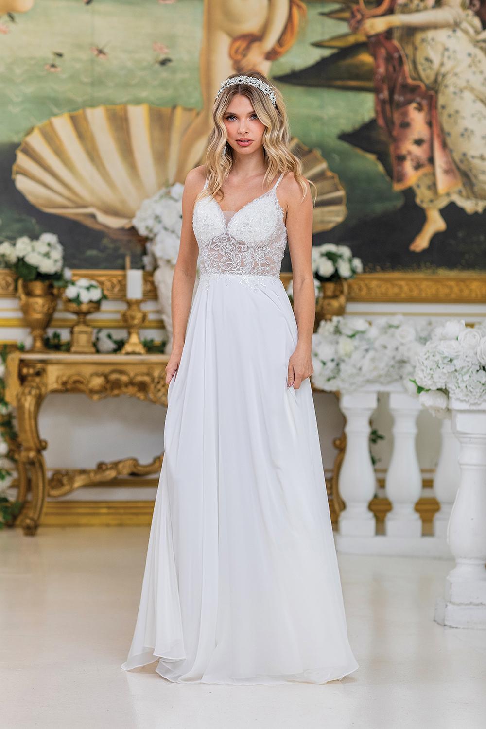 Elegant Sleeveless A-Line Prom Dress with Sheer Lace Bodice and Spaghetti Straps - Style 4500 image