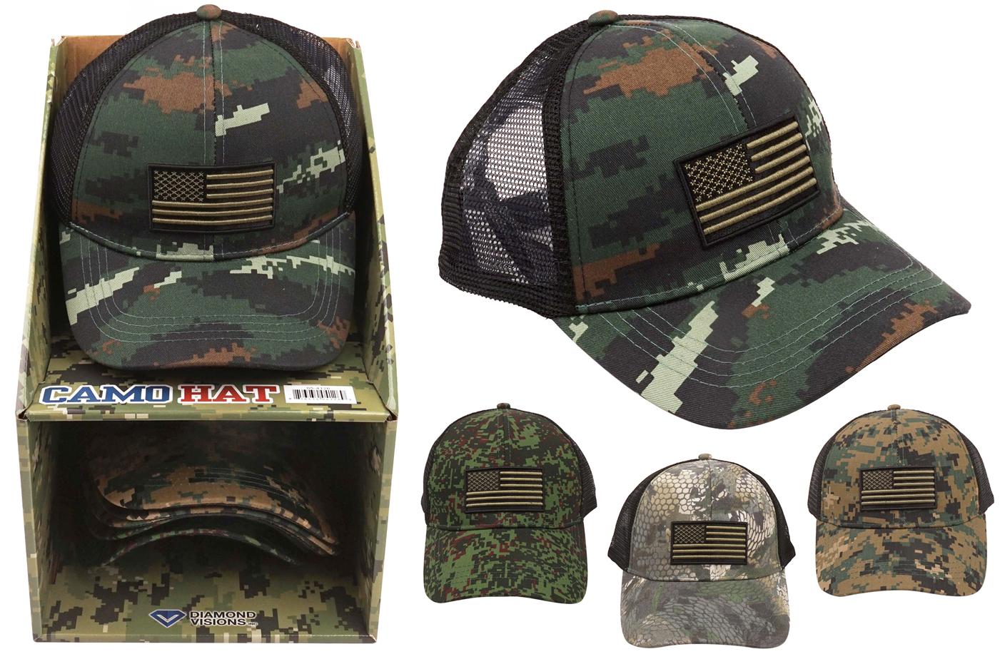 Baseball Hat (Digital Camo with USA Flag) (Embroidered) image