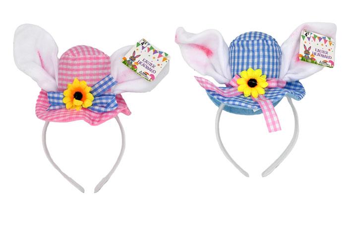 Easter Bunny Headband with Checkered Hat image