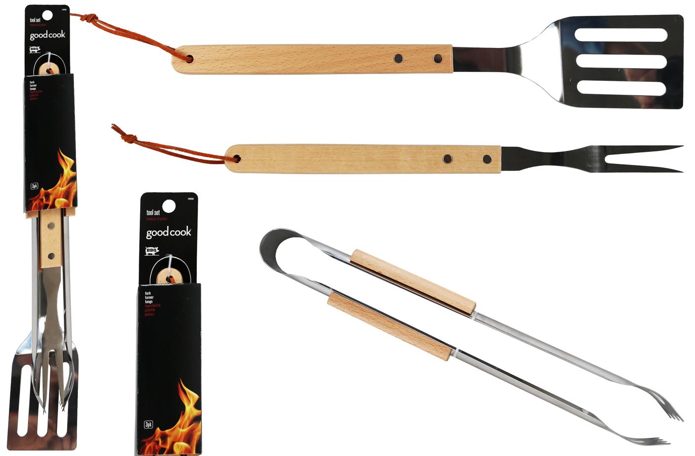 GoodCook® BBQ Tool Set (Wood/Steel) (3 PC) image