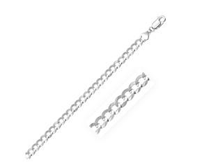 Solid Curb Chain in 14k White Gold (4.70 mm)