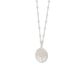 Sterling Silver Rhodium Plated Tree of Life Pendant Necklace image