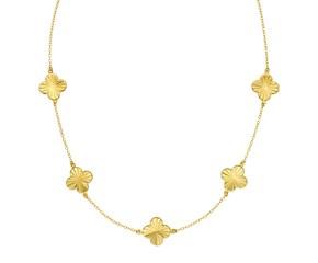 14K Yellow Gold Clover Necklace image