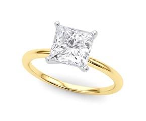 3 Carat Princess Lab Grown IGI G/VS1 Diamond Solitaire Ring in 10K Yellow Gold
