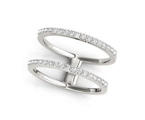 Diamond Embellished Dual Band Ring in 14k White Gold (1/3 cttw) image
