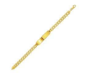 Cuban Chain Mens ID Bracelet in 14k Yellow Gold (8.00 mm) image
