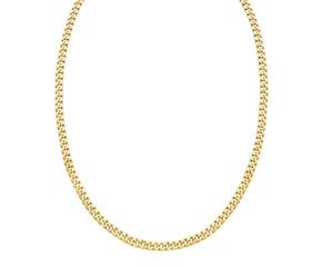14K Yellow Gold Petite Faceted Cuban Link Chain Necklace (4.50 mm) image