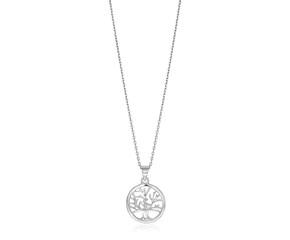Sterling Silver inch Round Tree of Life Necklace image