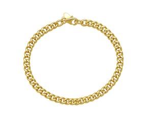 14K Yellow Gold Petite Faceted Cuban Link Chain Bracelet (4.50 mm) image