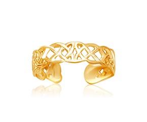 Celtic Knot Motif Toe Ring in 14k Yellow Gold image