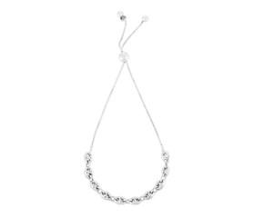 Sterling Silver Rhodium Plated Puffed Mariner Friendship Bracelet image