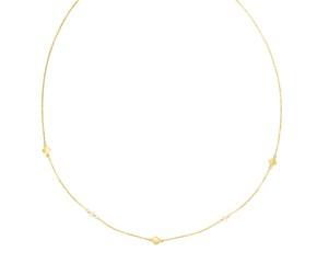 14k Yellow Gold Pearl Clover Necklace image