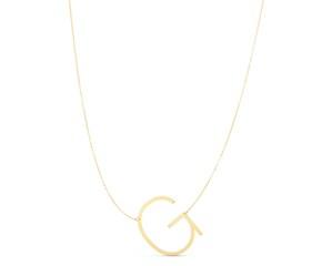 14K Yellow Gold Yours Truly Large Initial G Necklace image