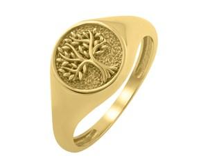 Tree of Life Signet Ring in 14K Yellow Gold (2.40 mm) image