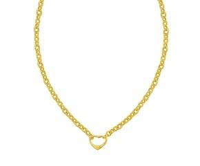 14K Yellow Gold Heart Lock Charm Necklace (5.80 mm) image