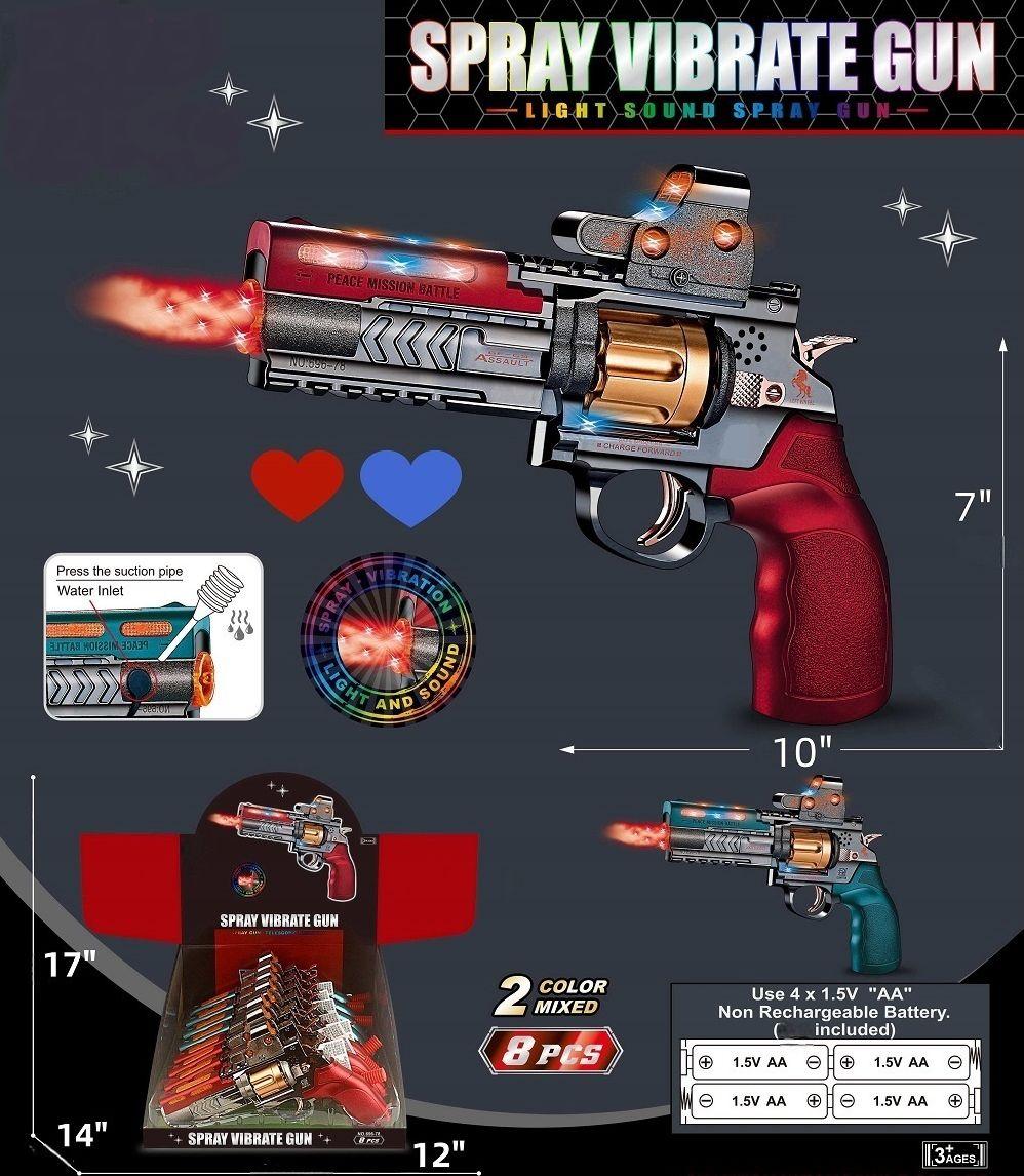 Battery Operated Revolver Style Pistol Lights and Sound - Spray Effect (2479) image