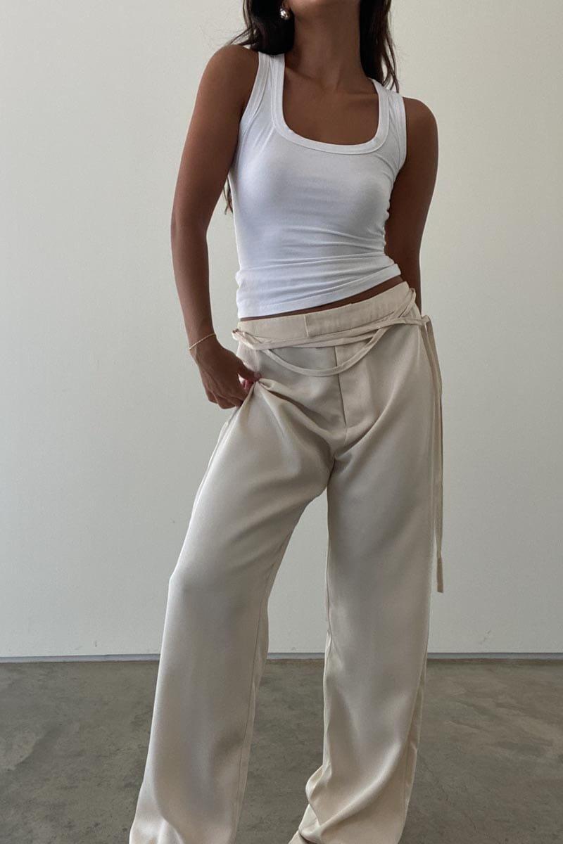 Tieup Detail Low Rise Pants (C3871P) image