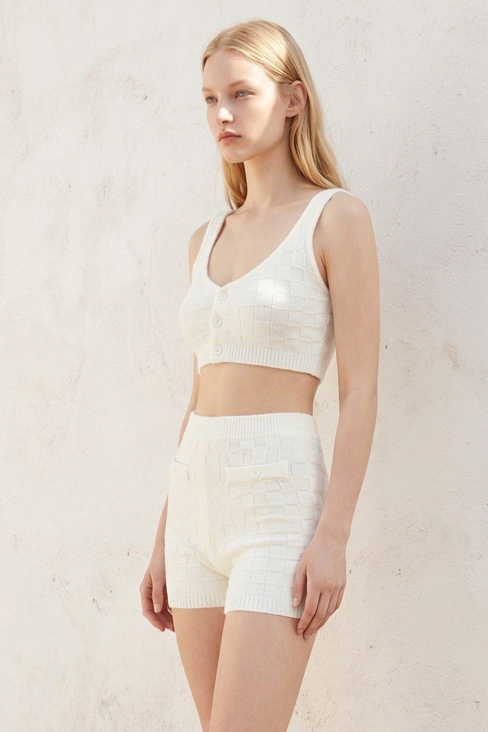 Ribbed Knit V-Neck Set (C5240SET)