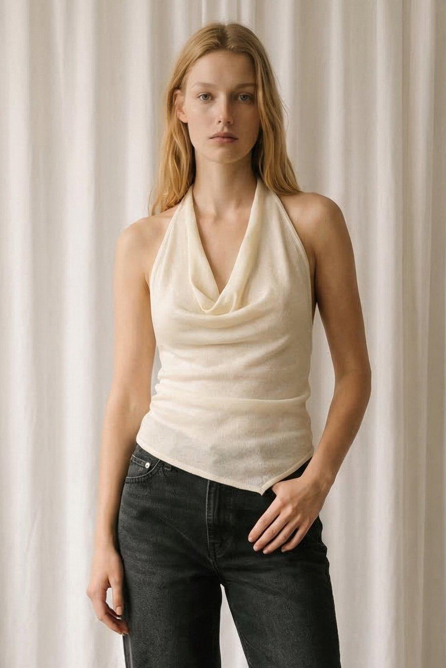 Draped Knitted Top (C6506T) image