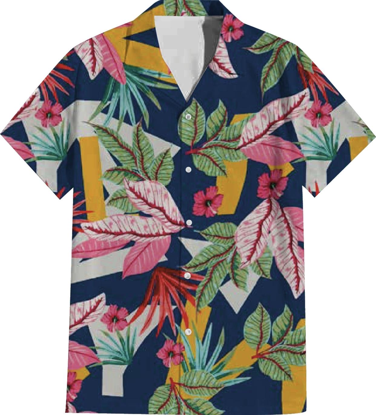 Hawaiian Shirts Plus Size Beachwear Clothing - Marine Blue (Pack of 12)