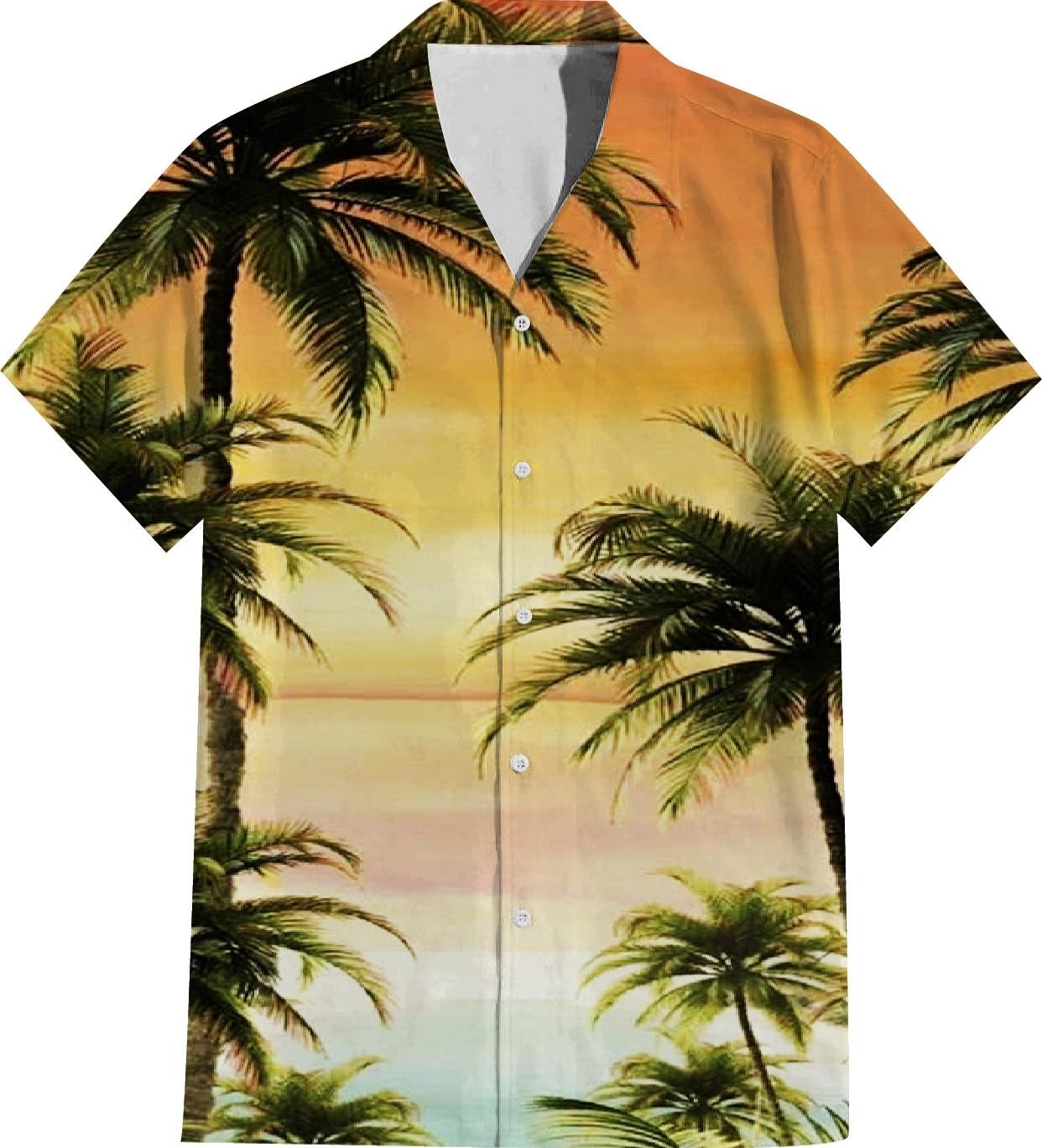 Hawaiian Shirts Plus Size Beachwear Clothing - Sunset Orange (Pack of 12) image