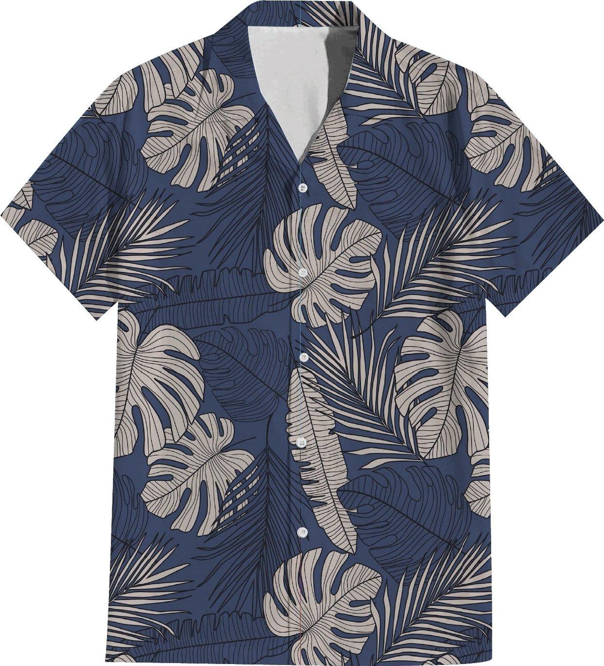 Hawaiian Shirts Plus Size Beachwear Clothing - Navy (Pack of 12)