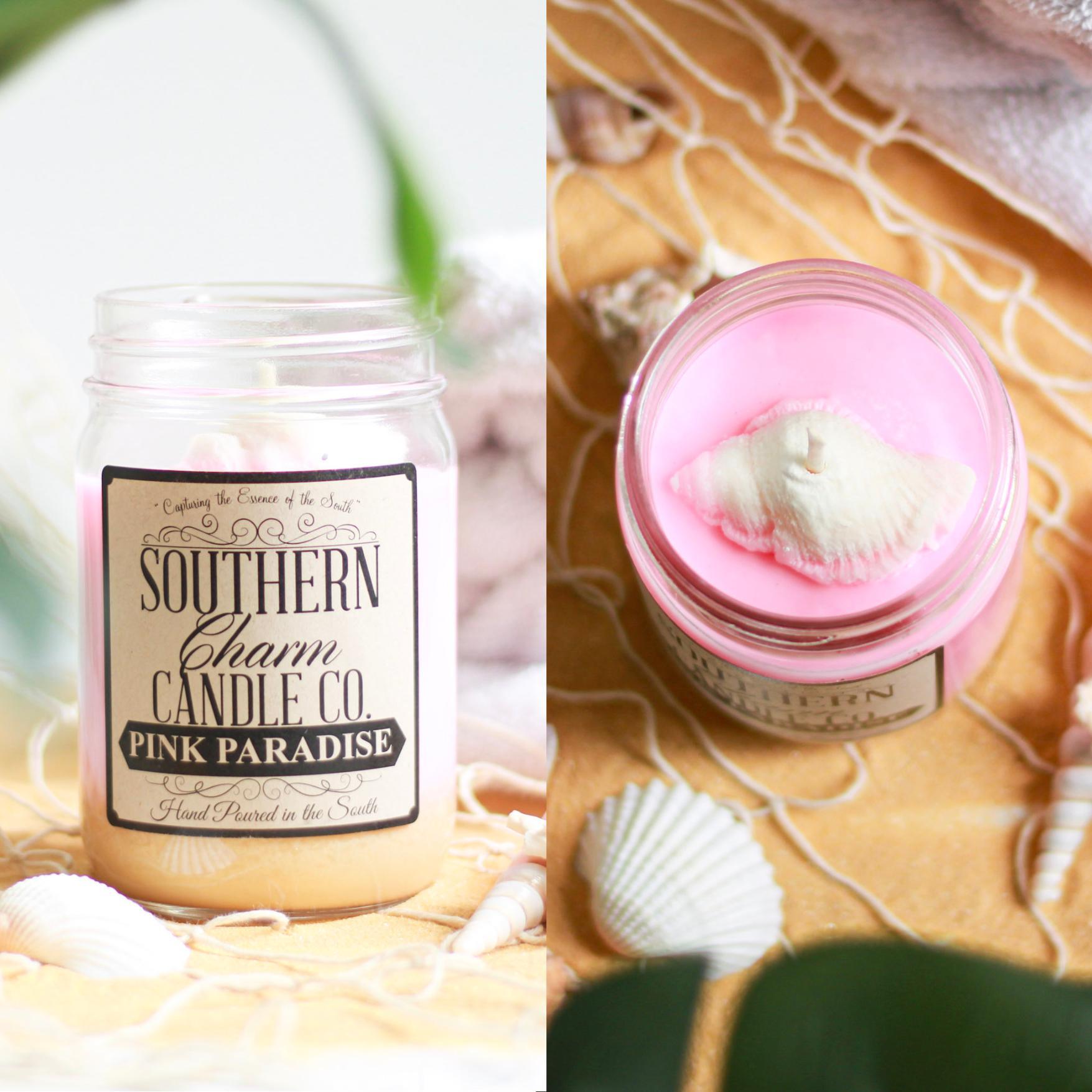 PINK PARADISE SOY WAX HAND POURED CANDLE 12 OZ image