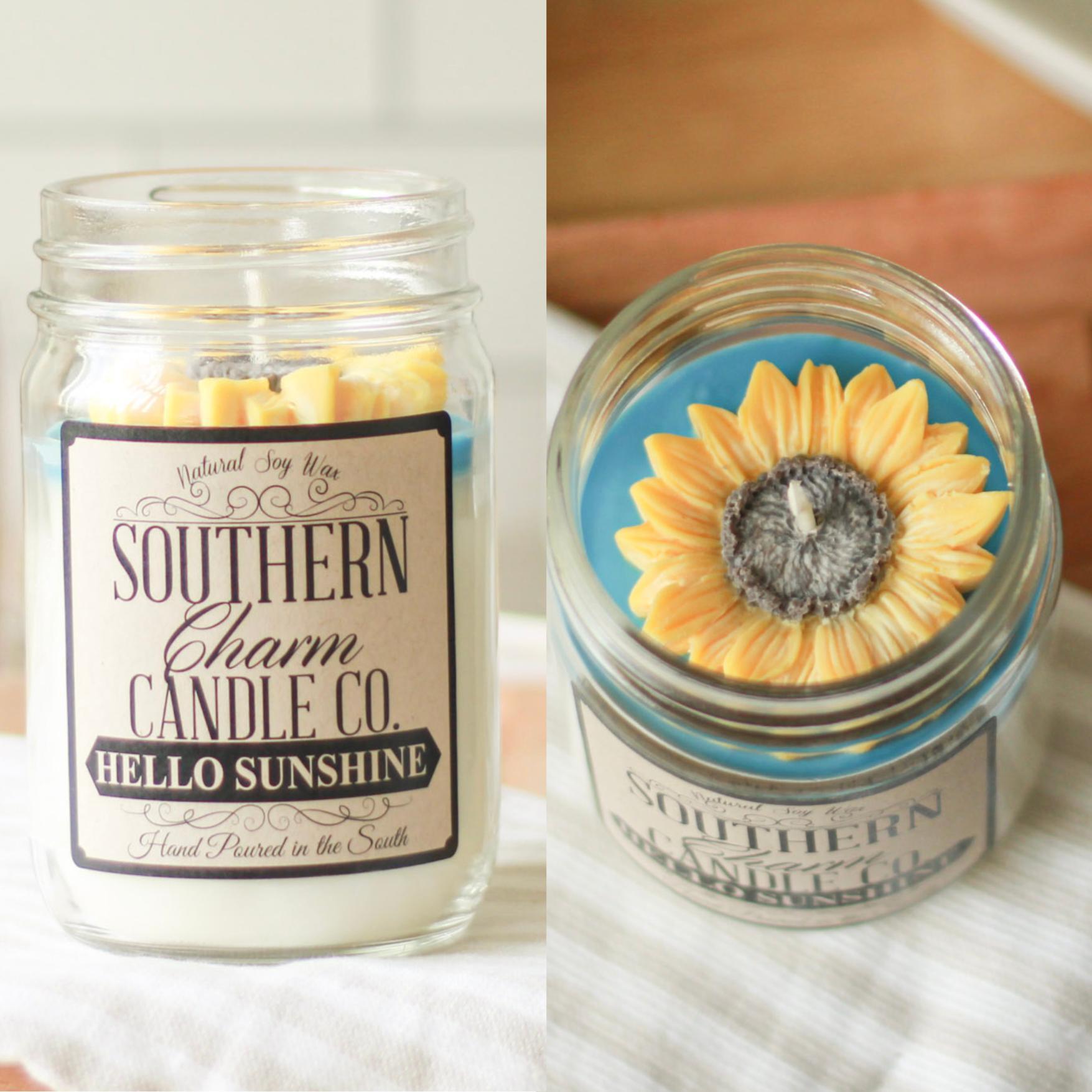 HELLO SUNSHINE SOY WAX HAND POURED CANDLE 12 OZ image