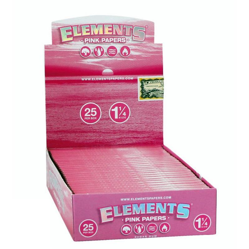 ELEMENTS® – Pink 1¼ Rolling Paper 50 Count -25 Booklet / Display image
