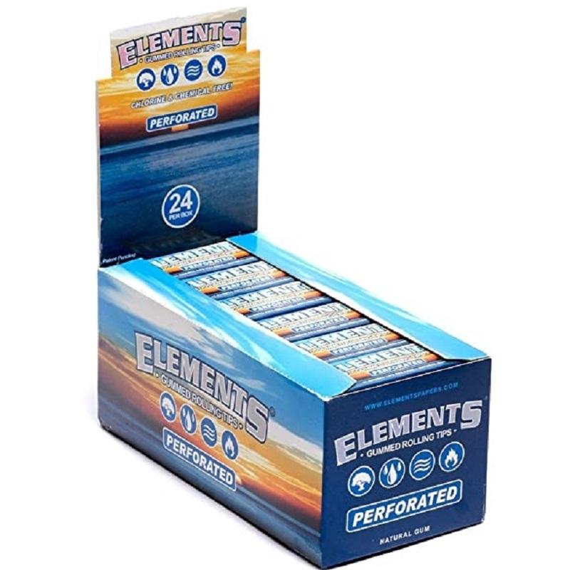 ELEMENTS® – Perforated Natural Gummed Rolling Tips 33cnt – 24 / Display image
