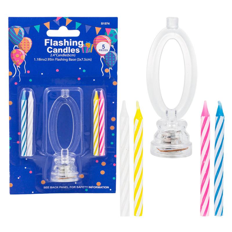 Flashing Candles 5-Piece Set, Number 0 image