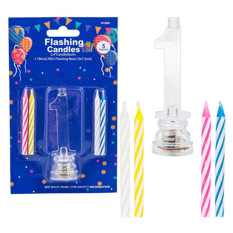Flashing Candles 5-Piece Set, Number 1 image