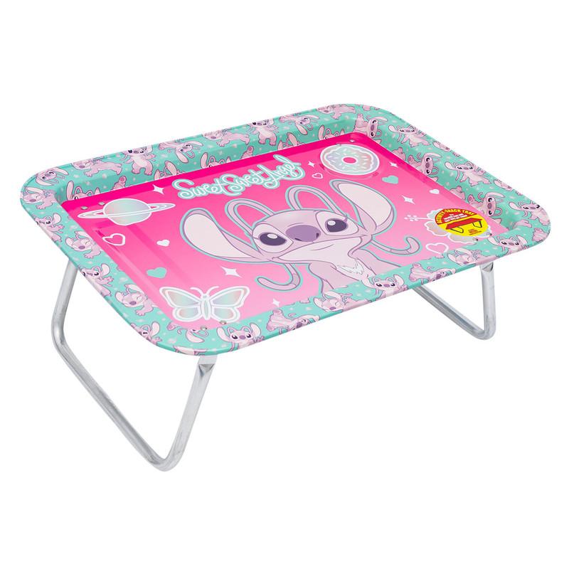 Disney Stitch & Angel Activity Snack Tray with Folding Legs, 17" image