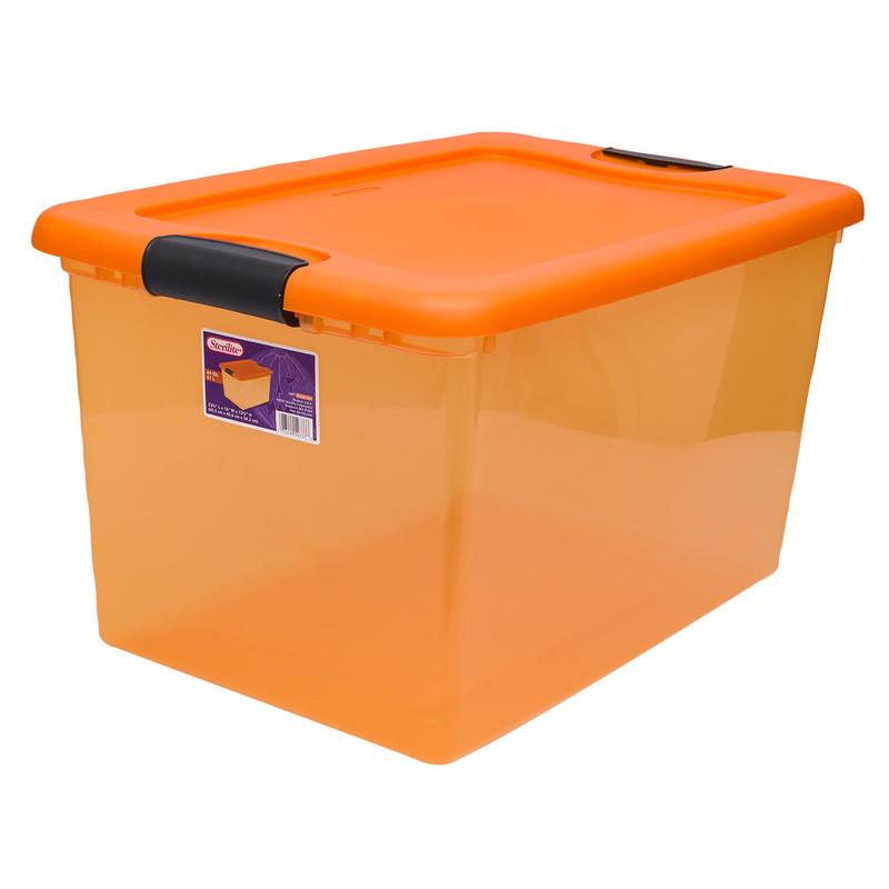 Sterilite Easy-Access Latching Storage Bin, 64 Quart, Orange image