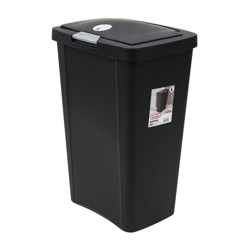Sterilite Black 13gal TouchTop Waste Basket image