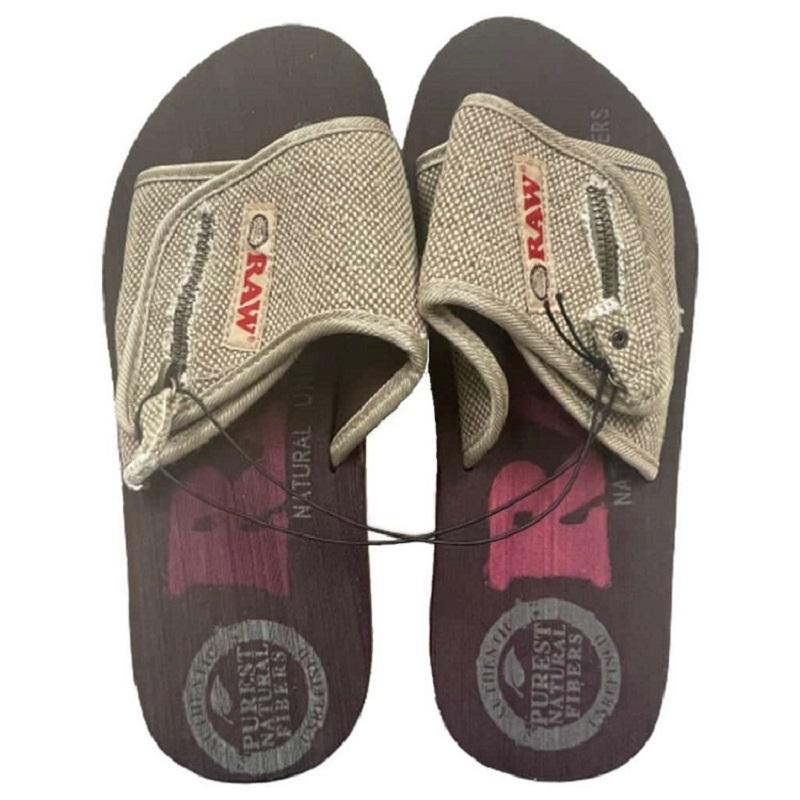 RAW® X Rolling Papers – Khaki Flip Flops Sandals (Mixed Size 6-10) – 6 Pairs / Case image