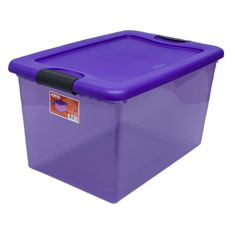 Sterilite Easy-Access Latching Storage Bin, 64 Quart, Purple image