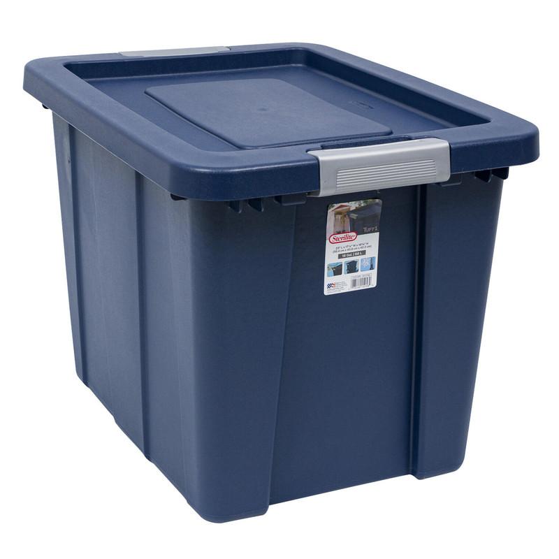 Sterilite Tote Box W/ Latch- Dark Indigo- 18 Gal image