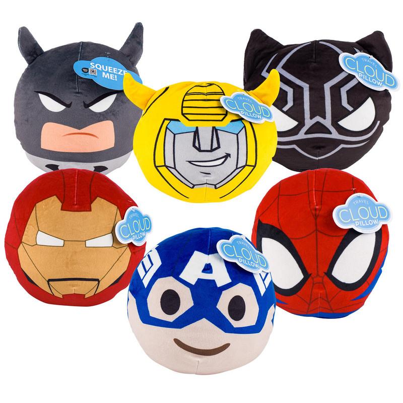 Superhero-themed Round Plush Travel Cloud Pillows, Assorted image