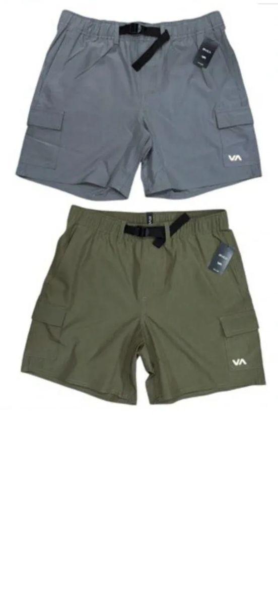 RVCA mens belted cargo hybrid shorts image