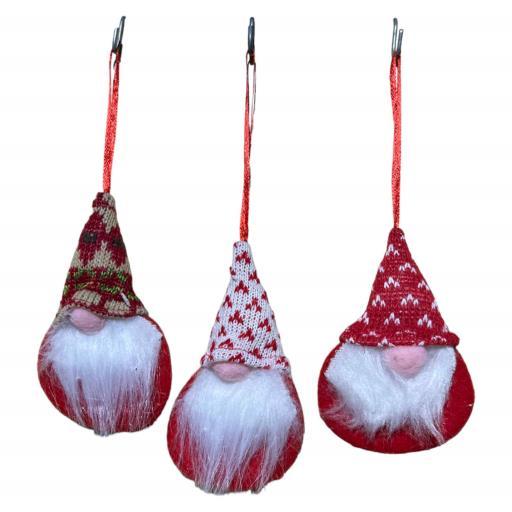 Christmas Hanging Gnomes Asst. Red White image