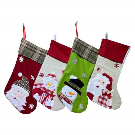 Christmas Stocking. Asst.4SantaSnow Man Polar BearPenguin R image