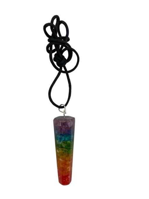 Seven Chakra Onyx (Only Pendant) Orgonite Pendants image
